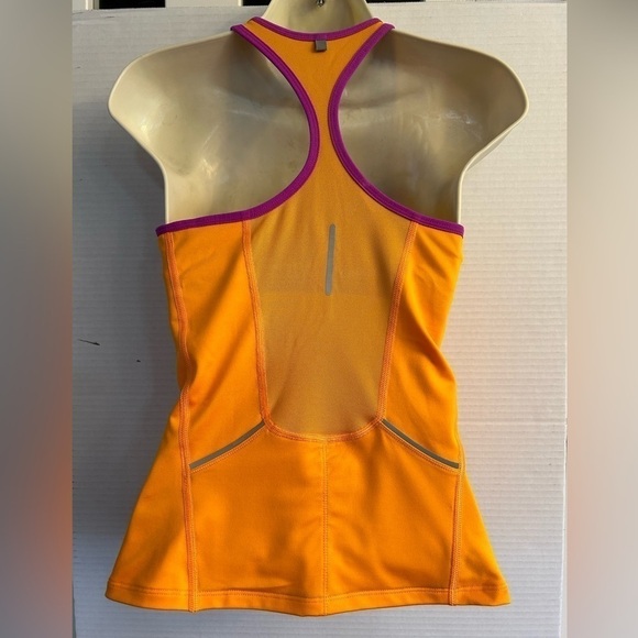 Nike Dri Fit fitted razor back Tank Top in orange and purple Size Small B4 - Picture 2 of 7